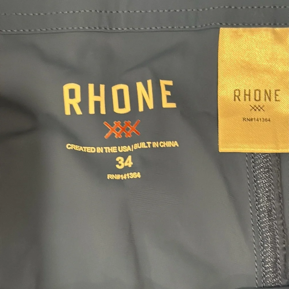 RHONE Blue Men’s Swim Trunks with Drawstring